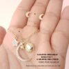chaîne et boucles d'oreilles en argent 925 avec bain d'or 14 carats