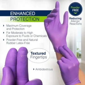 Alternative view of 5Mil Heavy Duty Purple Nitrile Gloves Disposable Household Cleaning Gloves for Kitchen Tattoo Beauty Salon Industrial Work Glove