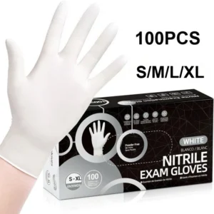 10-100PCS White Disposable Nitrile Gloves,Latex Free,Powder,Kitchen Cleaning Gloves Mechanic security protection Working Gloves